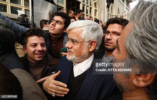 Iranian leading reformist member of parliament Mohammad Reza Aref attends a mourning ceremony for former Iranian president Akbar Hashemi Rafsanjani...