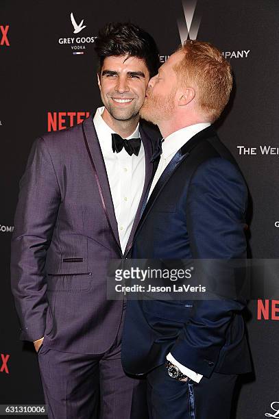 Actor Jesse Tyler Ferguson and husband Justin Mikita attend the 2017 Weinstein Company and Netflix Golden Globes after party on January 8, 2017 in...