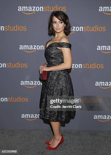 Milana Vayntrub attends the Amazon Studios Golden Globes Party at The Beverly Hilton Hotel on January 8, 2017 in Beverly Hills, California.