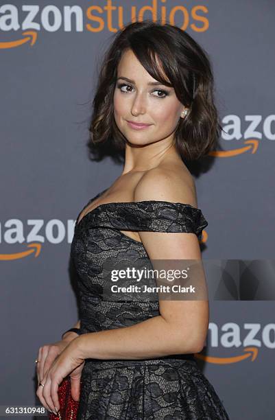 Milana Vayntrub attends the Amazon Studios Golden Globes Party at The Beverly Hilton Hotel on January 8, 2017 in Beverly Hills, California.