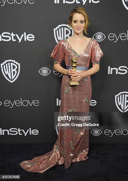 Actress Claire Foy arrives at the 18th Annual Post-Golden Globes Party hosted by Warner Bros. Pictures and InStyle at The Beverly Hilton Hotel on...