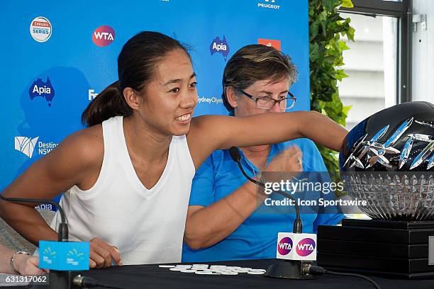 China's top ranked player Zhang Shuai was on hand to conduct the draw ceremony for the Apia International Sydney 2017 on January 7 at Sydney Olympic...