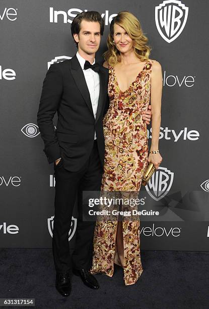 Actors Andrew Garfield and Laura Dern arrive at the 18th Annual Post-Golden Globes Party hosted by Warner Bros. Pictures and InStyle at The Beverly...