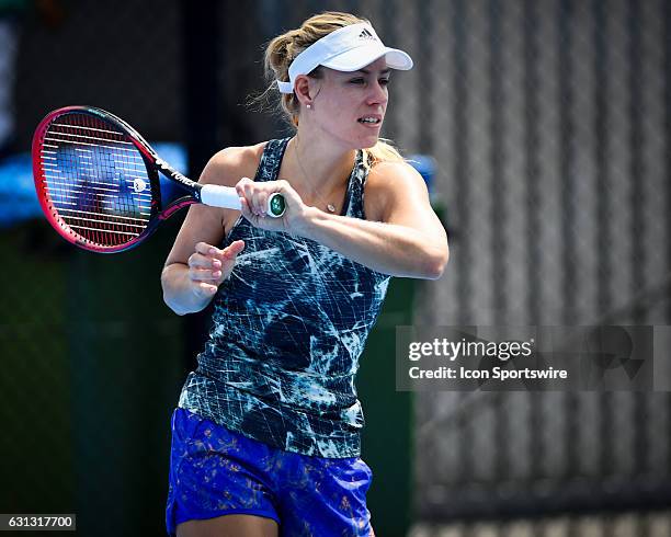 World Number 1 ranked womens tennis player and 2016 US Open Champion Angelique Kerber pictured during a practice session during the first day of the...