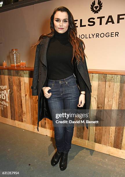 Samantha Barks attends the Belstaff presentation during London Fashion Week Men's January 2017 collections at Ambika P3 on January 9, 2017 in London,...