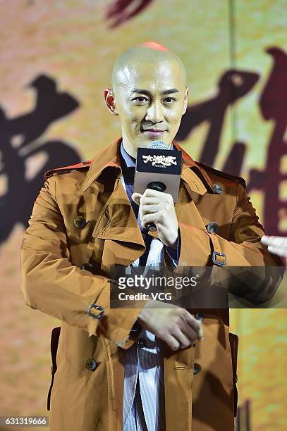 Actor and singer Raymond Lam attends the press conference of TV series "The Legends of Monkey King" on January 9, 2017 in Shanghai, China.