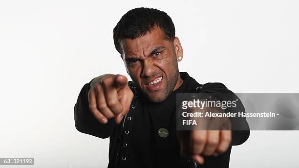 Dani Alves of Brazil and Juventus poses prior to The Best FIFA Football Awards at Kameha Zurich Hotel on January 9, 2017 in Zurich, Switzerland.
