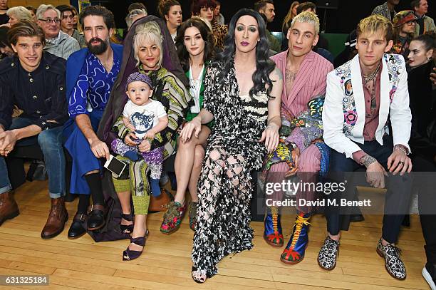 Toby Huntington-Whiteley, Jack Guinness, Jaime Winstone with Baby Ray, Sai Bennett, Detox Icunt, Kyle De'Volle and Machine Gun Kelly attend the...