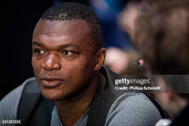 Marcel Desailly attends a press conference prior to The Best FIFA Football Awards 2016 at the Kameha Grand Zurich hotel on January 9, 2017 in Zurich,...