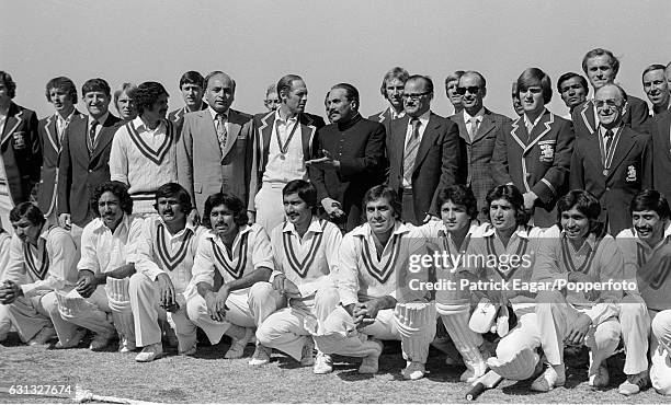 England captain Geoff Boycott talks to Pakistan president General Zia-ul-Haq during a photocall during the 3rd Test match between Pakistan and...