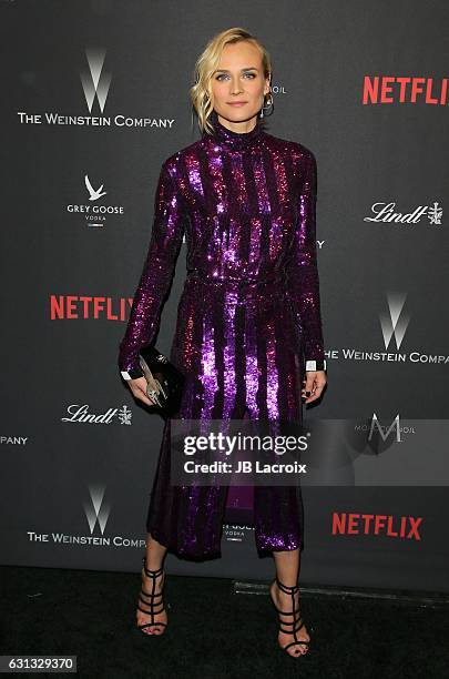 Diane Kruger attends The Weinstein Company and Netflix Golden Globe Party, presented with FIJI Water, Grey Goose Vodka, Lindt Chocolate, and Moroccan...