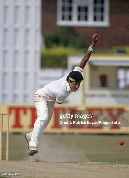Waqar Younis bowling for Surrey during a county match between Hampshire and Surrey at the County Ground, Southampton, 23rd August 1990.