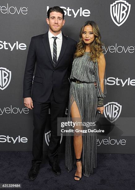 Actress Jamie Chung and husband Bryan Greenberg arrive at the 18th Annual Post-Golden Globes Party hosted by Warner Bros. Pictures and InStyle at The...