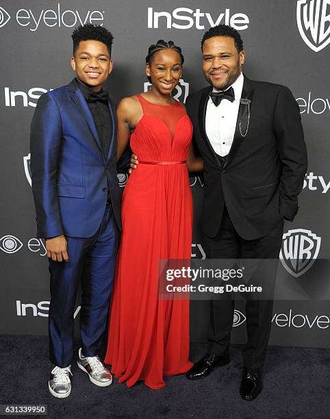 Actor Anthony Anderson , Kyra Anderson and Nathan Anderson arrive at the 18th Annual Post-Golden Globes Party hosted by Warner Bros. Pictures and...