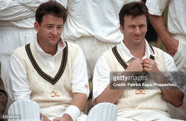 Mark Waugh and Steve Waugh of Australia during the team photocall before the tour match between Lavinia, Duchess of Norfolk's XI and The Australians...