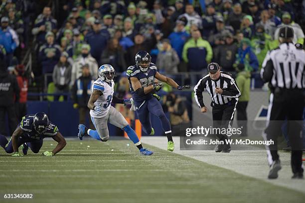 Playoffs: Seattle Seahawks Doug Baldwin in action vs Detroit Lions at CenturyLink Field. Seattle, WA 1/7/2017 CREDIT: John W. McDonough