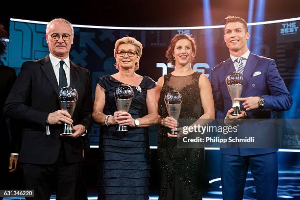 The Best FIFA Men's Coach Award winner Claudio Ranieri, head coach of Leicester City, The Best FIFA Women's Coach Award winner Silvia Neid, former...