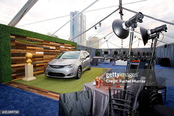 View of the Chrysler 360 selfie station at the Universal, NBC, Focus Features, E! Entertainment Golden Globes after party sponsored by Chrysler on...