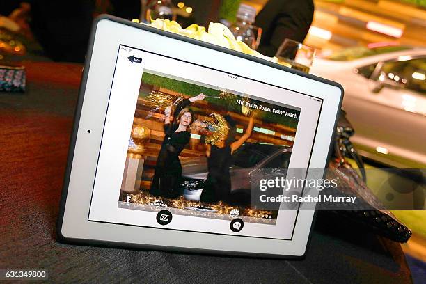 View of guests at the Chrysler 360 selfie station during the Universal, NBC, Focus Features, E! Entertainment Golden Globes after party sponsored by...