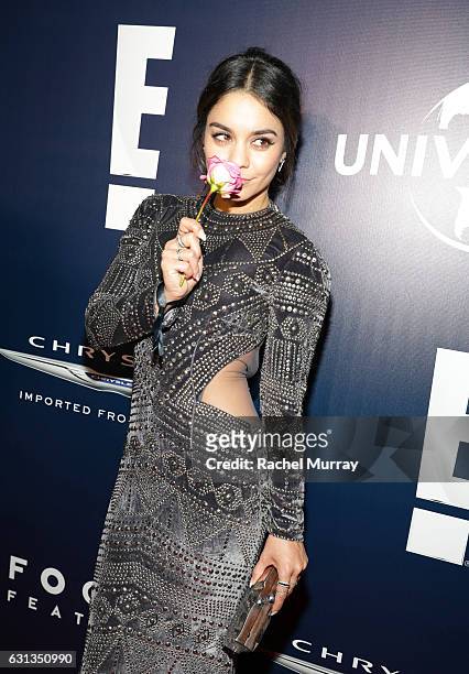 Actress Vanessa Hudgens attends the Universal, NBC, Focus Features, E! Entertainment Golden Globes after party sponsored by Chrysler on January 8,...