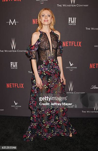 Model/actress Bar Paly attends The Weinstein Company and Netflix Golden Globe Party, presented with FIJI Water, Grey Goose Vodka, Lindt Chocolate,...