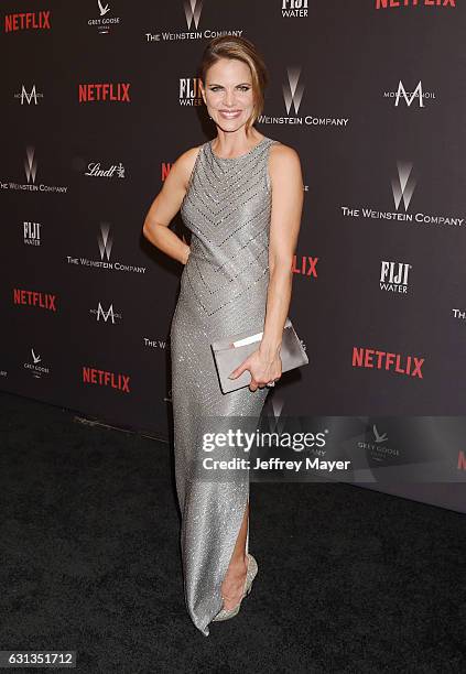 Journalist Natalie Morales attends The Weinstein Company and Netflix Golden Globe Party, presented with FIJI Water, Grey Goose Vodka, Lindt...