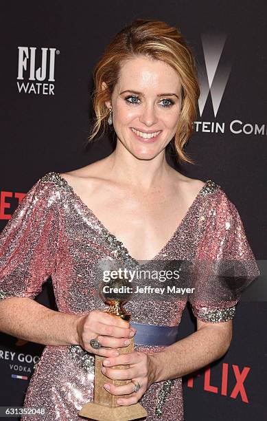 Actress Claire Foy attends The Weinstein Company and Netflix Golden Globe Party, presented with FIJI Water, Grey Goose Vodka, Lindt Chocolate, and...