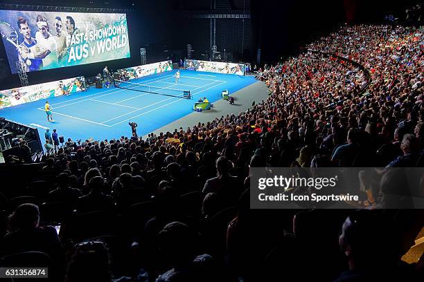 Crowd view of the FAST4 Showdown AUS v WORLD played at the International Convention Center in Sydney. Nick Kyrgios defeated Rafael Nadal 4-3 2-4 4-3...