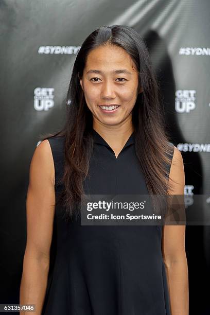 China's top ranked player Zhang Shuai arrives on the Blue Carpet ahead of the FAST4 Showdown AUS v WORLD played at the International Convention...