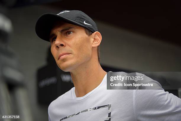 Rafael Nadal arrives on the Blue Carpet ahead of the FAST4 Showdown AUS v WORLD played at the International Convention Center in Sydney.