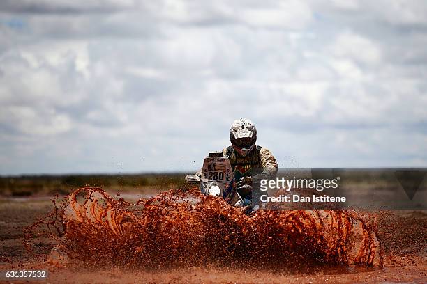 Axel Dutrie of France and Yamaha AL Desert rides a YFZR 450 Yamaha quad bike in the Classe : 4 x 2 0 a 750 cm3 during stage seven of the 2017 Dakar...