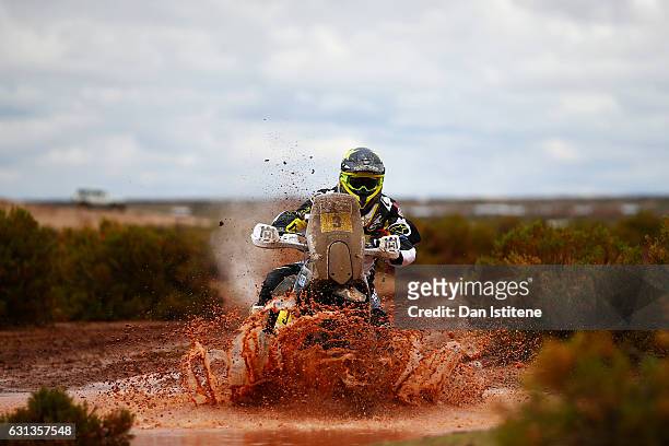 Pablo Quintanilla of Chile and Husqvarna Rally Racing Team rides a FR 450 Rally Husqvarna bike in the Elite ASO during stage seven of the 2017 Dakar...