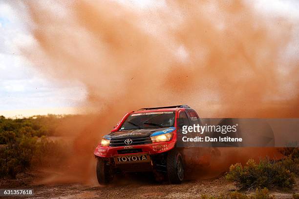 Nani Roma of Spain and Toyota Overdrive drives with co-driver Alex Haro Bravo of Spain in the Hilux Toyota car in the Classe : T1.1 : 4x4...