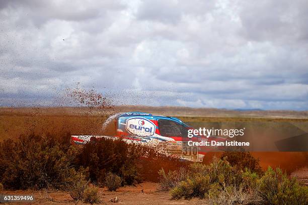Erik Van Loon of the Netherlands and Toyota Overdrive / Van Loon Racing drives with co-driver Wouter Rosegaar of the Netherlands in the Hilux...