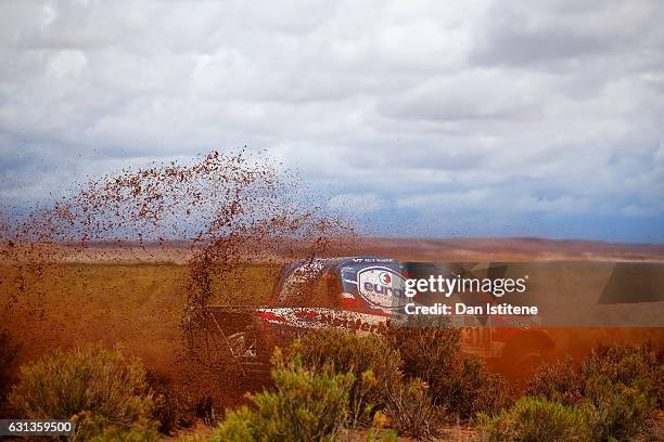 Erik Van Loon of the Netherlands and Toyota Overdrive / Van Loon Racing drives with co-driver Wouter Rosegaar of the Netherlands in the Hilux...