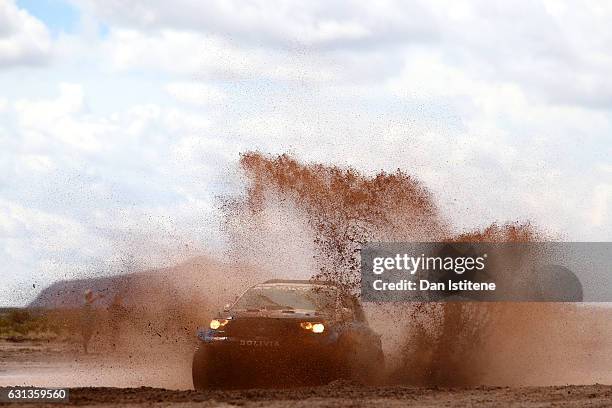 Marco Bulacia of Bolivia and Ford South Racing drives with co-driver Claudio Bustos of Argentina in the Ranger Ford car in the Classe : T1.1 : 4x4...