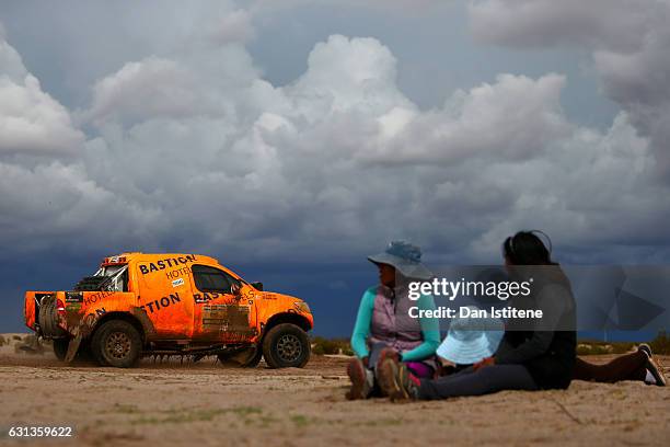 Maik Willems of the Netherlands and Toyota Overdrive drives with co-driver Robert van Pelt of the Netherlands in the Hilux Toyota car in the Classe :...