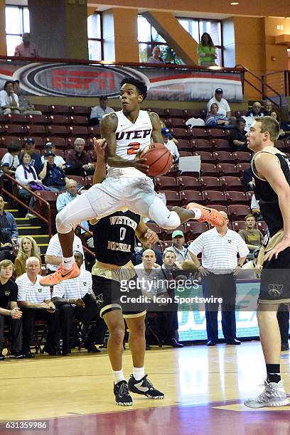 Omega Harris of the UTEP Miners during the UTEP Miners 85-75 victory over the Western Michigan Broncos in the second round of the Charleston Classic...