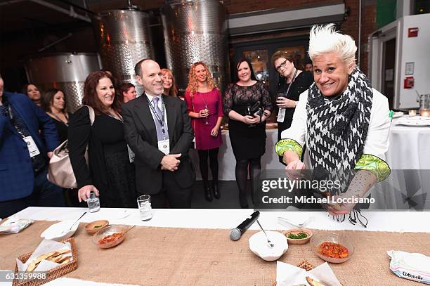 Chef Anne Burrell teaches cardholders to make hors d'oeuvres at an event hosted by Inside Access from Chase to celebrate the inaugural Best Credit...