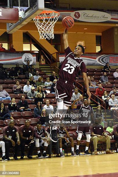 Tyson Carter of Mississippi State during the Mississippi State Bulldogs 80-68 victory over the Boise State Broncos in the second round of the...