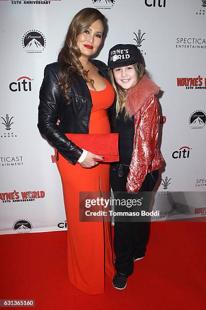 Tia Carrere and Bianca Wakelin attend the "Wayne's World" 25th Anniversary Panel Discussion at Pacific Theaters at the Grove on January 9, 2017 in...