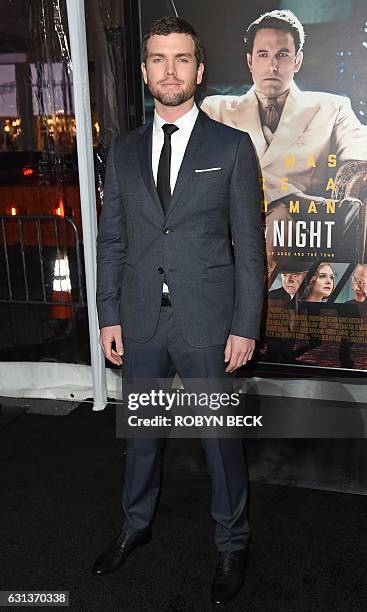 Austin Swift, the younger brother of recording artist Taylor Swift , arrives for the world premiere of Warner Bros. "Live By Night," January 9, 2017...