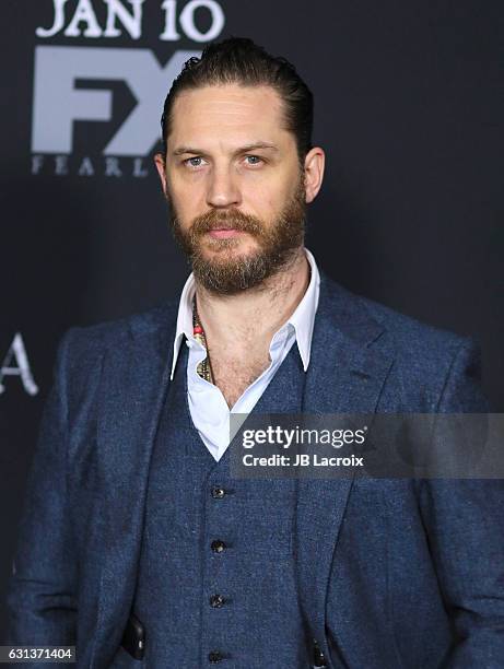 Actor Tom Hardy attends the premiere of FX's 'Taboo' on January 9, 2017 in Los Angeles, California.