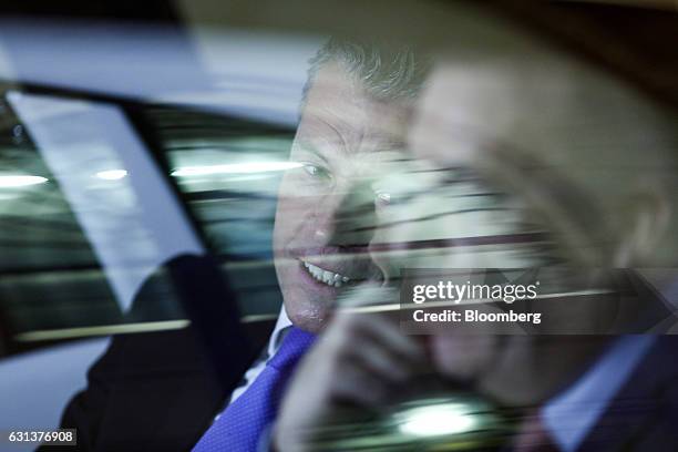 Torsten Mueller-Oetvoes, chief executive officer of Rolls-Royce Motor Cars Ltd., sits inside a Rolls Royce Phantom vehicle ahead of a Bloomberg...