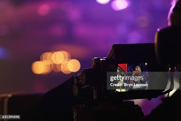 General view of a TV camera on day four of the BDO Lakeside World Professional Darts Championships on January 10, 2017 in Frimley, England.