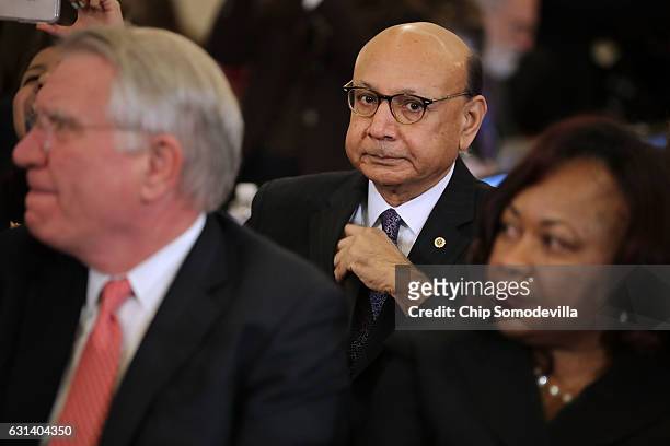 Gold Star father and Donald Trump critic Khizr Khan , the father of fallen U.S. Army Captain Humayun Kahn, attends the confirmation hearing for Sen....