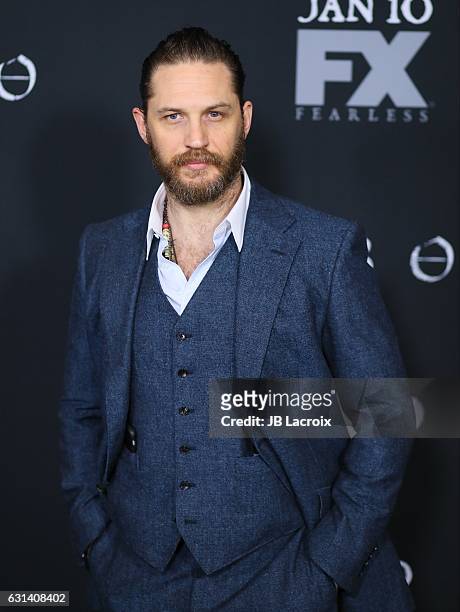 Actor Tom Hardy attends the premiere of FX's 'Taboo' on January 9, 2017 in Los Angeles, California.