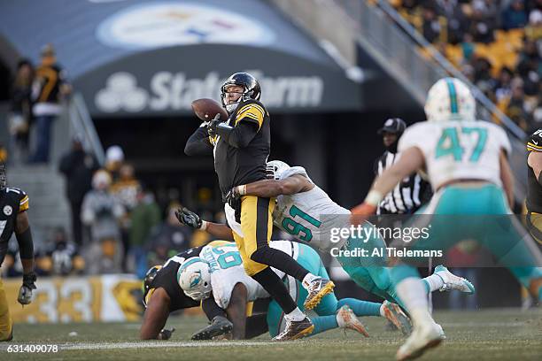 Playoffs: Pittsburgh Steelers QB Ben Roethlisberger in action vs Miami Dolphins at Heinz Field. Pittsburgh, PA 1/8/2017 CREDIT: Al Tielemans