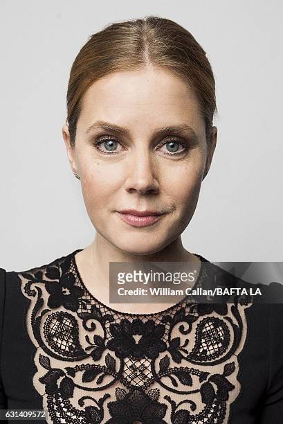 Actress Amy Adams poses for a portraits at the BAFTA Tea Party at Four Seasons Hotel Los Angeles at Beverly Hills on January 7, 2017 in Los Angeles,...