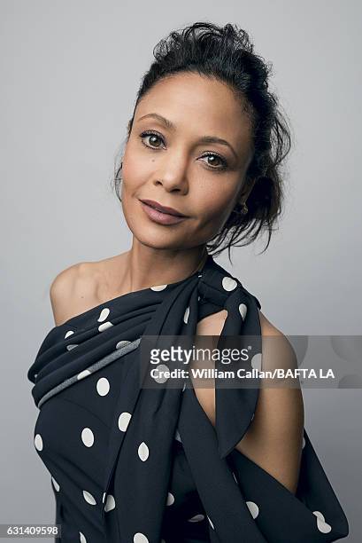 Actress Thandie Newton poses for a portraits at the BAFTA Tea Party at Four Seasons Hotel Los Angeles at Beverly Hills on January 7, 2017 in Los...